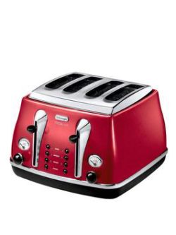 Delonghi Ctom4003 1800 Watt Micalite Icona 4-Slice Toaster - Red